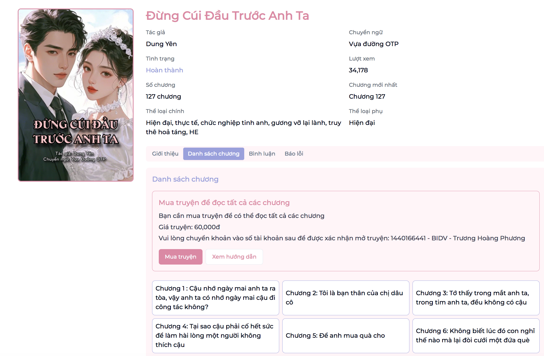 Hướng dẫn mua truyện